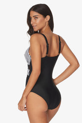 Maillot de bain une pièce rayé en maille
